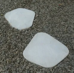 Stepstone cut from original Riverstone, not polished, average size 35 x 35cm or 101,5 - 116,5 cm Circumfence. Thickness about 3.5 cm 